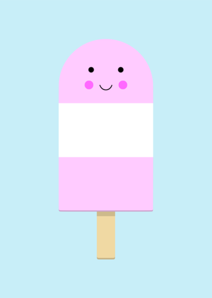 Pink Ice Lolly A4 Print