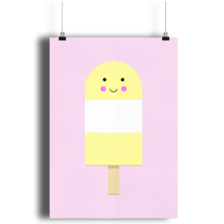 Yellow Ice Lolly A4 Print