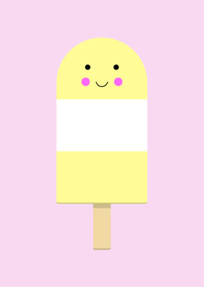 Yellow Ice Lolly A4 Print