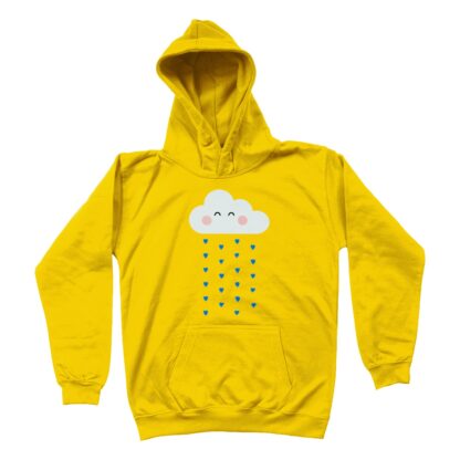 little rain cloud yellow unisex kids hoodie