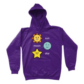 purple sun moon star unisex kids hoodie