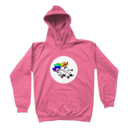 skateboarding unicorn unisex kids hoodie